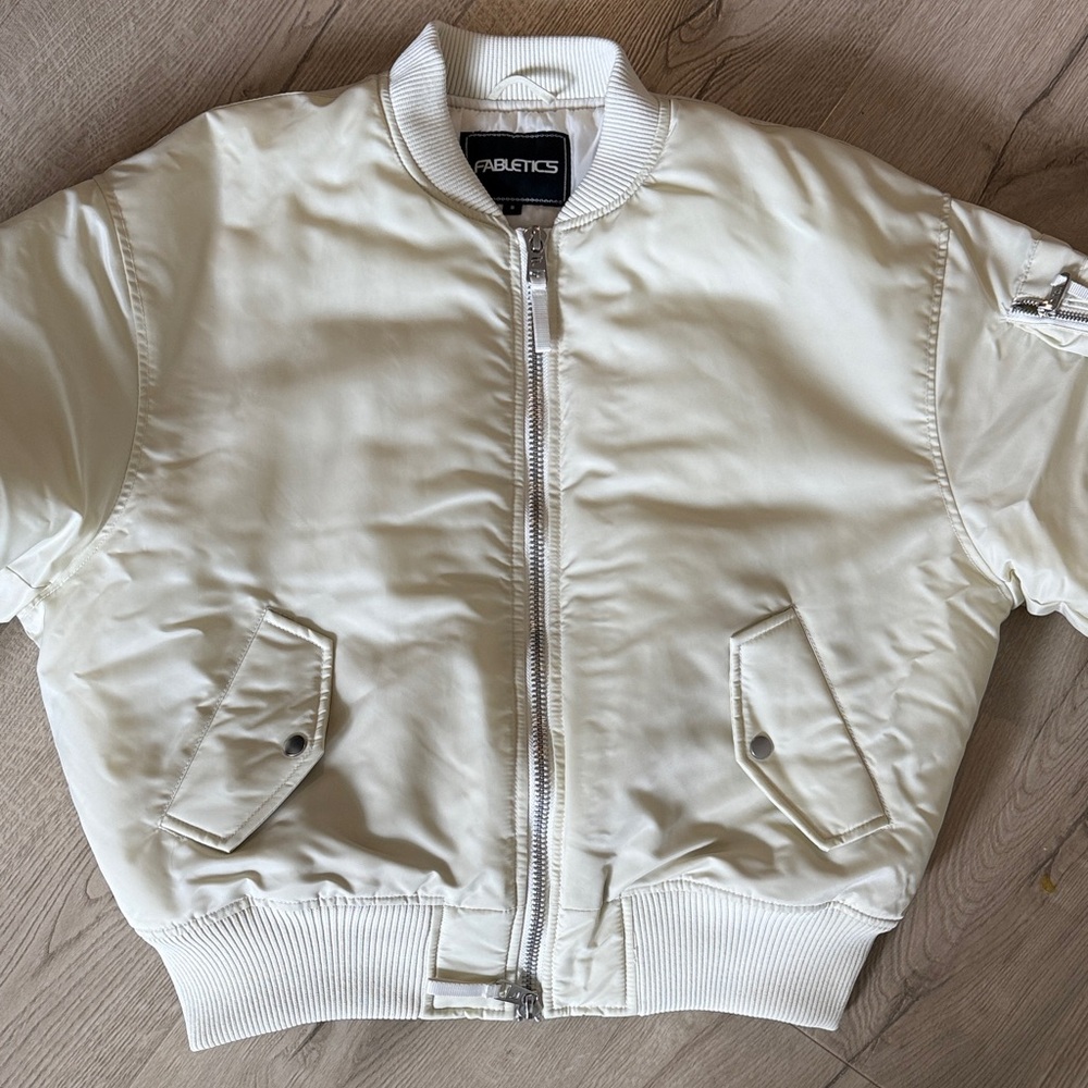 Fabletics Cream Bomber Jacket